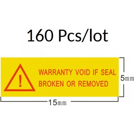 160 etichette adesive con sigillo di garanzia - 15x5mm