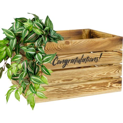 Holzkiste Johanna geflammt "Congratulations" (1/5)