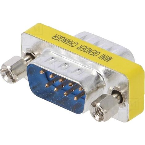 Adaptateur D-Sub 9pin prise male des deux cotes argent taille-0.03m