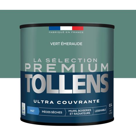 Tollens - Peinture intérieure couleurs - La Sélection Premium Mat - Ultra Couvrante - Vert Emeraude 0,5 L - 6m²