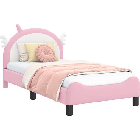 Struttura letto bambini con testata Rosa 80 x 160 cm PU vidaXL (1/5)