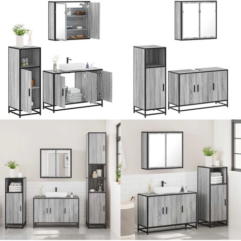 vidaXL Ensemble de meubles de salle de bain 3 pcs Sonoma gris