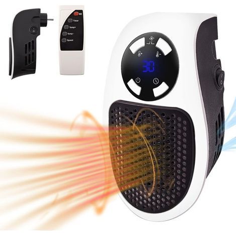 Radiateur Soufflant 500W, Mini Radiateur électrique Portable avec Affichage LED et Thermostat Numérique, Safe Silent Power Upgrade Chauffage en Céramique PTC, pour Salon de Salle de Bain (1/4)