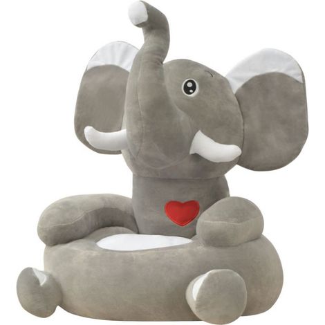 Plüsch-Kindersessel Elefant Grau vidaXL153092 (1/4)