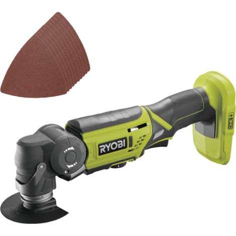 Pack RYOBI - Multitool R18MT-0 - 18V One+ sans batterie ni chargeur - Kit 10 triangles abrasifs RAK10MT