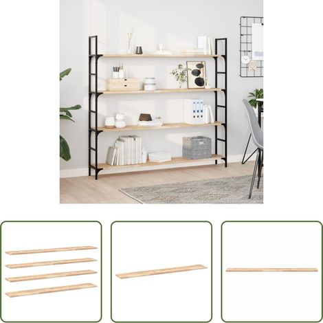 Bois d'acacia -  Étagères flottantes 4 pcs 160x20x2 cm acacia massif non traité (1/5)