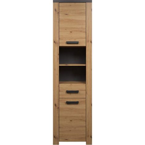 Follow armoire haute pour salle de bain chêne décor. (1/5)