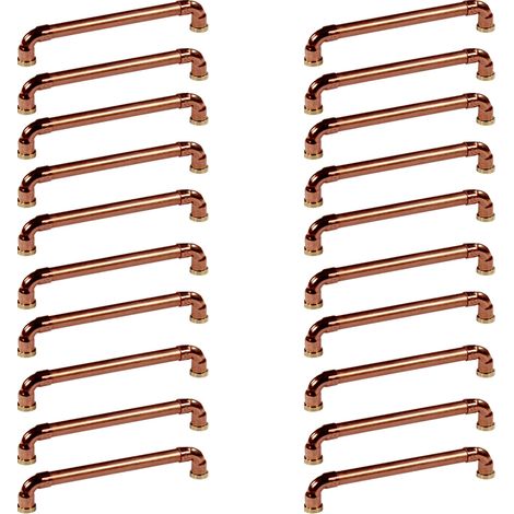 Lot de 20 Poignées de meuble cuivre "Industriel" - Entraxe 160 mm - Ø12 mm - Arcanaute (1/3)