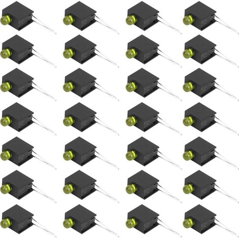 Kit de 100 diodes LED de 3 mm avec support, fixation latérale à un trou, accessoires industriels, lumière jaune (1/5)