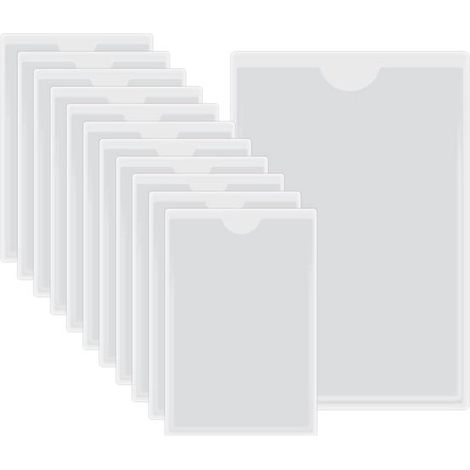 portatarjetas autoadhesivos transparentes, bolsa autoadhesiva para etiquetas hecha de película PVC suave organizar proteger tarjetas, 15,622 cm (1/5)