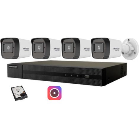 Hikvision Kit Videosorveglianza Nvr POE 4 Canali IP Bullet 2mpx 500GB