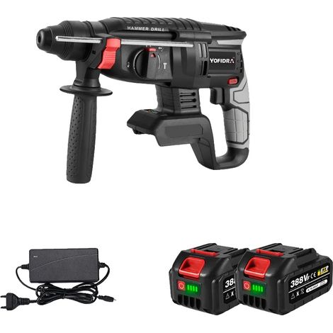 Marteau Rotatif Électrique, Moteur Sans Balais, Design Multifonction, 2XBattery Set-E (1/2)