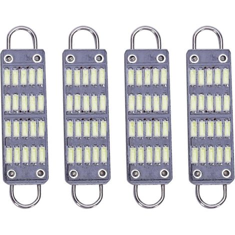 Ampoule LED navette 44 mm blanc brillant, 20 LED SMD, boucle rigide 1,73 pouce, noire (1/5)
