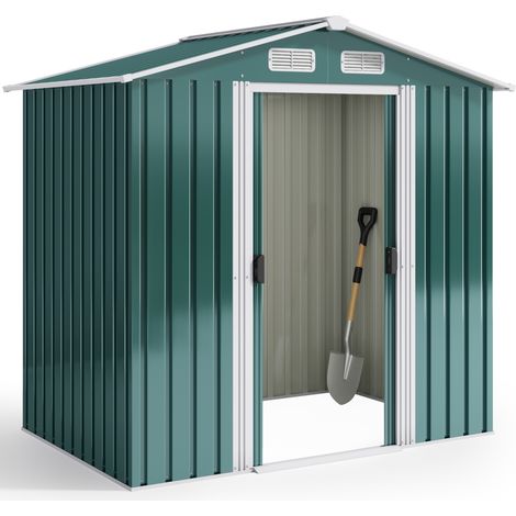 Bealife Capanno da Giardino in Metallo 2,19 m² Acciaio Zincato Verde Dimensioni 184x119x186 cm per Esterno