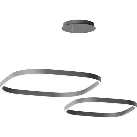 Lampe À Suspension Criseide S/2D Q - Led 90W 3000K 4000Lm En Aluminium Noir - Coupe De Phase Double Emission Gradable - Gealuce (1/3)