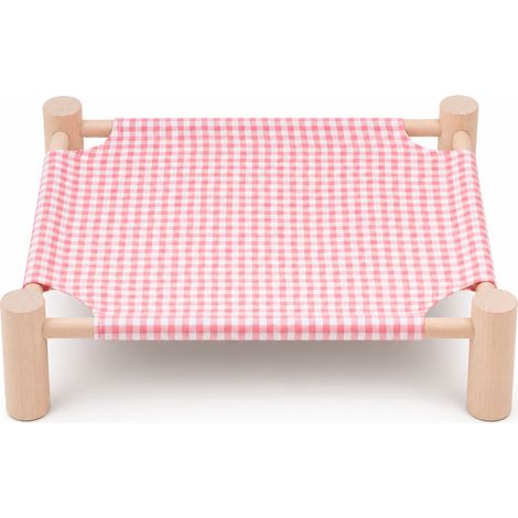 Rose carreaux taille M 53 x 48 cm litière chat lavable bois (1/5)
