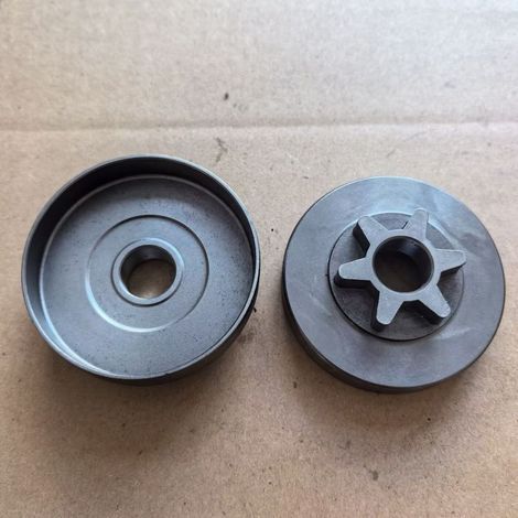 Pignon de tambour d'embrayage CS-2511TES, 3/8" 6T, A556-00172 : Disque entraîné, pignon d'embrayage, pas de 3/8, 6 dents, convient aux tronçonneuses Kyoritsu. (1/2)