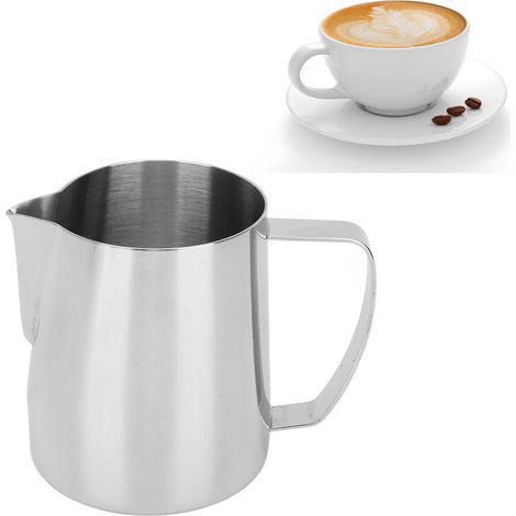 Mug à latte art en acier inoxydable 304 épais avec bec verseur en relief, 700 ml, coloris acier inoxydable (1/5)