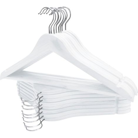Perchas de Madera Premium para Ropa - Colgador Antideslizante, Muescas para Vestidos, Packs de 12/24