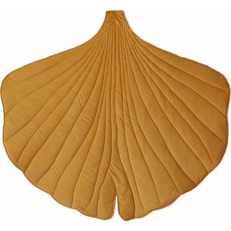 Tapis de sol feuille molletonné bébé enfant ginkgo biloba - Jaune (1/5)
