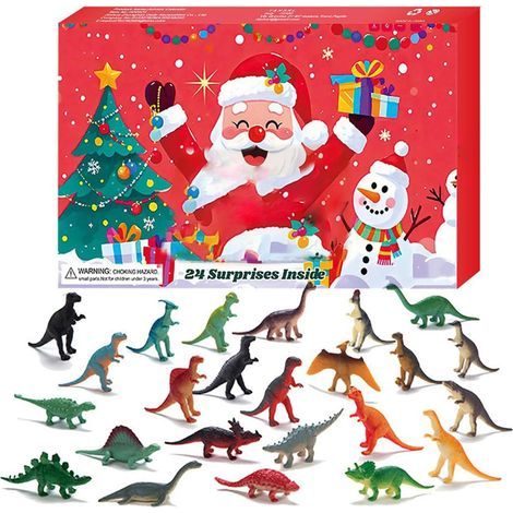 Calendrier de l'Avent Dinosaure Noël - Calendrier de Compte à Rebès 2025 24 Jours avec Figurines Jouets Dinosaures Collection Animaux pour Vitrine Bibliothèque Cheminée Bureau,Décoration (1/5)