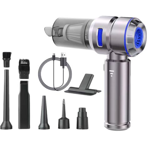 Aspirateur à main sans fil rechargeable de 16 000 Pa, puissant aspirateur de voiture à 3 niveaux, mini-aspirateur robuste pour le nettoyage des poils de voiture, de maison et d'animaux. (1/5)