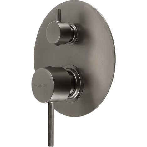 GEDY MXGA0581000 GARDA Grifo empotrado de ducha con desviador gun metal - ref: MXGA0581000 (1/2)