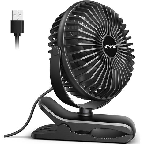 Mini Ventilateur à Pince, Rotation°720 Ventilateur de Table avec Clip, Petit ventilateur USB, air puissant et fonctionnement silencieux, pour Maison Table Bureau, Alimenté par USB (1/5)