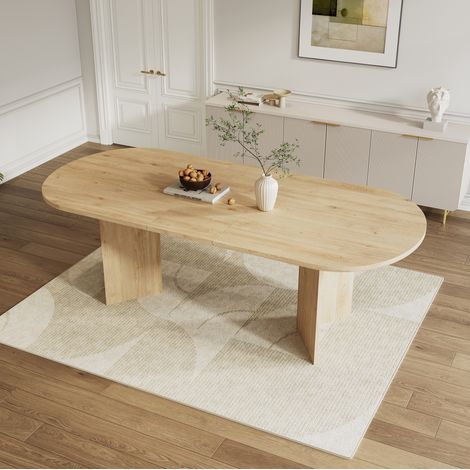 Tisch aus MDF 140/180 x 90 cm Eiche, ausziehbar für 4-8 Personen (1/5)