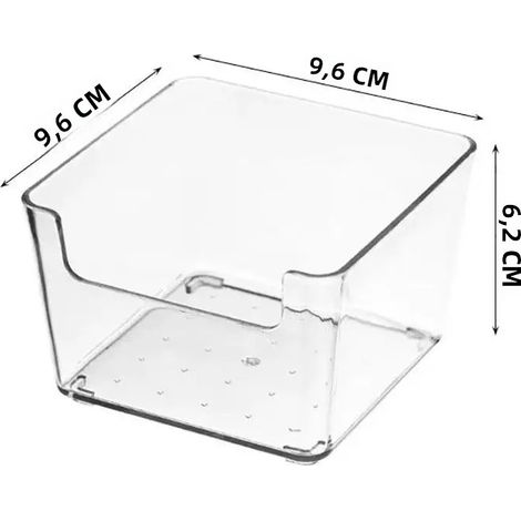 Transparenter Schubladenorganizer zur Aufbewahrung von Kosmetikartikeln, Schmuck, Obst, Lebensmitteln, Vorratsgläsern, Kühlschrankaufbewahrungsbox, stapelbare Behälter (1/5)