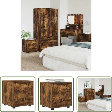 Holzschrank -  Badezimmerschrank Geräucherte Eiche 40,5 x 40 x 44 cm (1/5)
