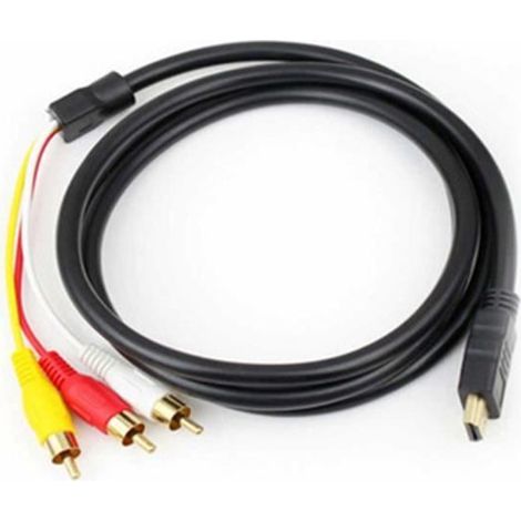 Câble HDMI vers AV - LESHP - HDMI vers 3 RCA - Noir - Audio et Vidéo - Connecteur HDMI (1/4)