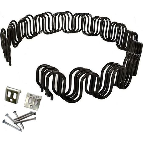 Ressort de canapé - En forme de serpentin - Pour réparation de canapé - 50 cm - Marron - 4 pièces (1/5)