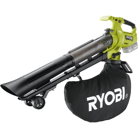 Ryobi – Aspirateur souffleur broyeur 18V – Capacité d'aspiration 7.7m³/min – Réduction des déchets 10 fois – Avec sac 45L – Portable et léger - Ry18bvxa-0