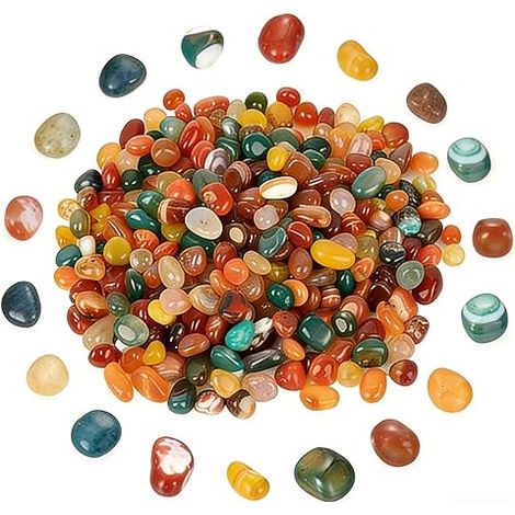 Pebbles for Vases, Multicolor Decorative Stones, Marble Balls Aquariums, Landscaping, Garden, Flowerpots, Wedding Decoration Mosaic (8-13mm, Round) (1/5)