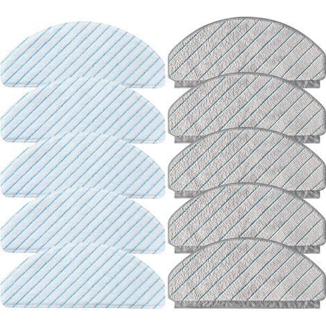 Lot de 10 Chiffons de Rechange pour ECOVACS DEEBOT OZMO T10/T10 Plus aspirateur, 5 Chiffons Solides et 5 Chiffons de Nettoyage lavables (1/5)