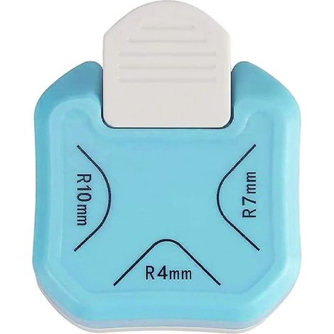Perforatrice d'angle 3 en 1, perforatrice manuelle pour feuilles, loisirs créatifs, plastification, fabrication de cartes, fournitures de bureau, coupe-angle (bleu, 1 pièce) (1/4)