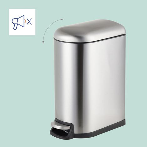 Poubelle a pedale 10 l metal couvercle a fermeture douce (1/5)