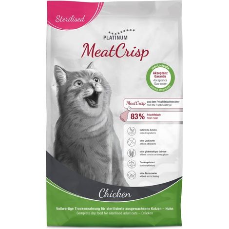 PLATINUM MeatCrisp Poulet stérilisé - croquettes pour chat - 3 kg