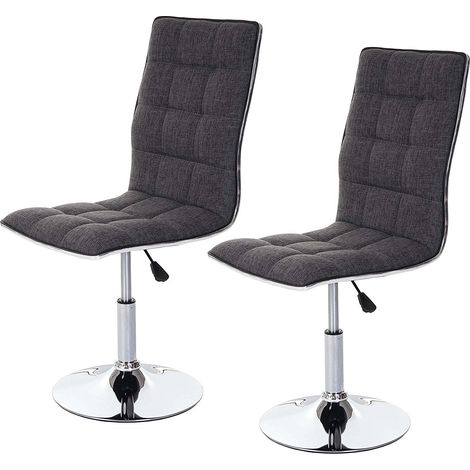 Lot de 2 chaises de salle à manger hauteur réglable en tissu gris CDS04093 (1/4)