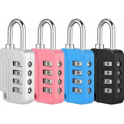 Digit Code Lock, Small Code Locker Lock Zinc Alloy Suitcase Lock for Locker, Gym, Luggage (Black, Silver, Red, Blue) MUMU (1/4)