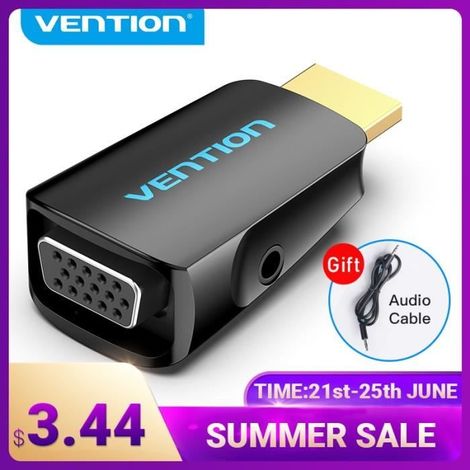 Vention HDMI vers VGA convertisseur 1080P HDMI mâle vers VGA femelle avec adaptateur Audio pour PS4 ordinate
