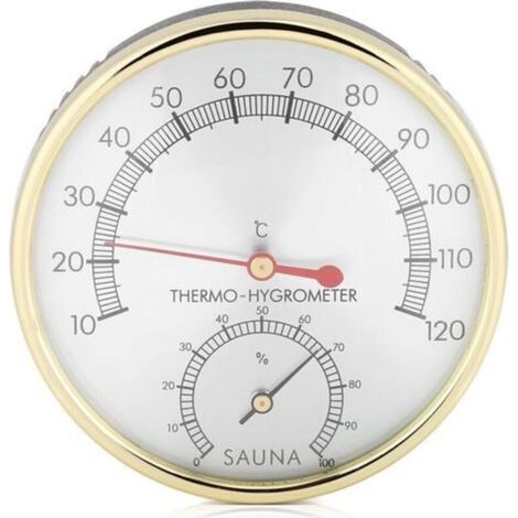 Sauna-Thermometer, Hygrometer-Thermometer mit Metallzifferblatt für den Innenbereich der Sauna