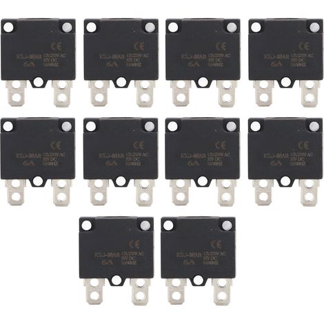 10Pcs Fusible de Protection Auto-Réarmable Disjoncteur pour Voiture Enfants 6A AC125-250V (1/5)