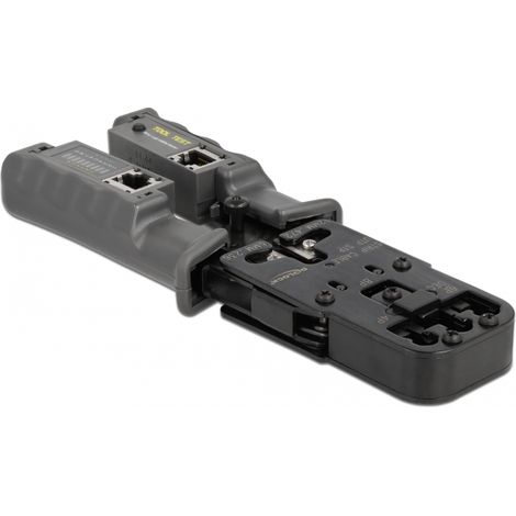 Delock Herramienta de prensado con extractor y comprobador de red para el conector macho 8P (RJ45), 6P (RJ12/11), 6P DEC o 4P (RJ10)