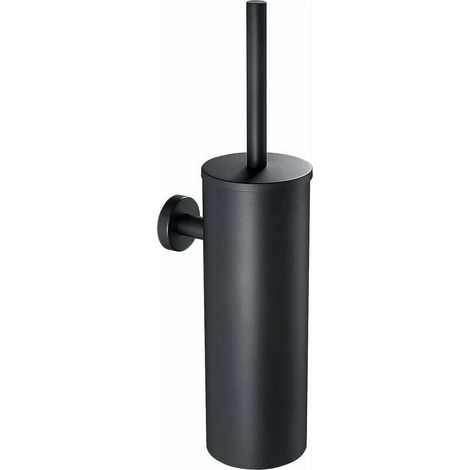 Brosse Toilettes WC Suspendu Noir avec Support de Brosse, Balai Toilette WC en Acier INOX 304 à Manche Long, avec Support Brosse Antibactérienne (1/5)