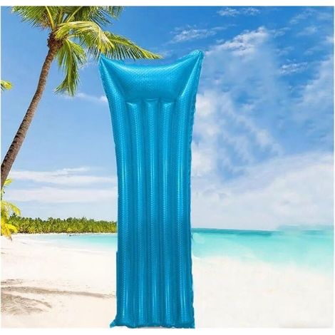 Hamac gonflable -pliable -et -polyvalent -pour piscine, idéal pour la baignade sur la plage et les activités aquatiques, bleu (1/5)