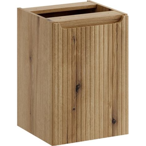 Mobile bagno VANO 40 cm in rovere sospeso con cesto della biancheria
