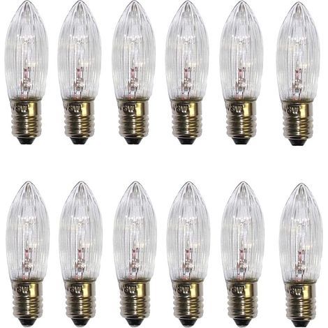 12er-Pack E10-Glühlampen, 34 V, 3 W, warmweiß (2700 K), für Lichterketten (1/5)
