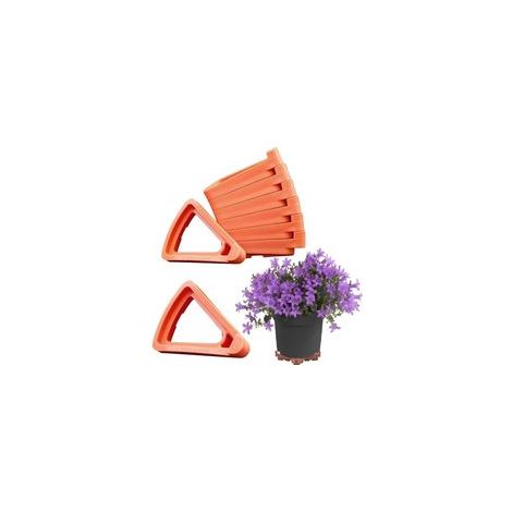 24 Soucoupes Triangulaires Respirantes pour Pots de Fleurs 7cm Supports Invisibles Intérieur Extérieur (1/4)